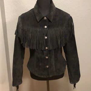Fringed cow girl Rodeo jacket black size S